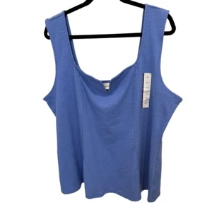 AVA & VIV Übergröße Lavendel ärmellos V-Ausschnitt Baumwolle Polyester Top 3X Neu mit Etikett - Bild 1 von 4