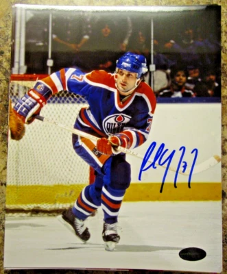 PAUL COFFEY SIGNED 8x10 GLOSSY PHOTO EDMONTON OILERS (A) COA - Image 1 of 2