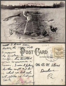 VINTAGE POSTCARD TOPIC: Fishing - Picture 1 of 1