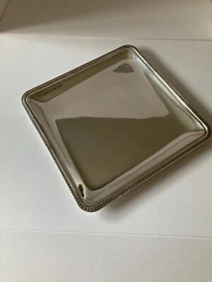 VASSOIO ARGENTO - VINTAGE - BORDO PALMETTE - STILE IMPERO - GR. 800 - CM.- 32X32 - Immagine 1 di 4