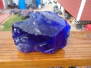 Glass Rock Slag Pretty Clear Cobalt Blue 6.10 lbs HH4 Rocks Landscape Aquarium