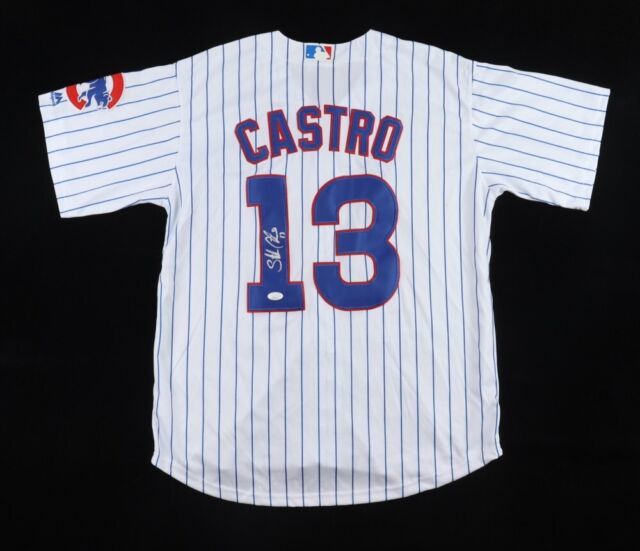 Starlin Castro Chicago Cubs Signed Autographed White Jersey JSA