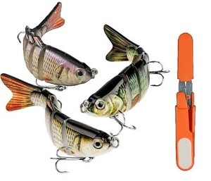 3PCS Lifelike swimbait Multi-Joint fish lure crankbait Bionic Bait Bass Scissor - Picture 1 of 10