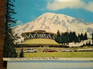 TARJETA POSTAL VINTAGE PARADISE VISTORS CENTRO Y MONTAJE RAINIER WASHINGTON - Imagen 1 de 12