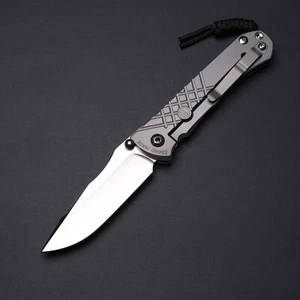 Chris Reeve Knives Umnumzaan LEFT HANDED Glass Blasted Ti / Drop Point MagnaCut - Picture 1 of 13