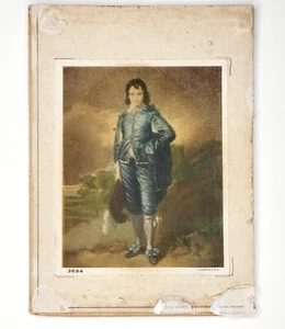 Vintage Lithographie LITTLE BLUE BOY 3 Zoll x 3,75 Zoll - Litho in USA - Blue Boy - Bild 1 von 5