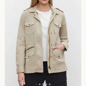 NWT Beige Lilly Aldridge for Velvet “Ruby” Lightweight Cotton Jacket Sz Small - Picture 1 of 8