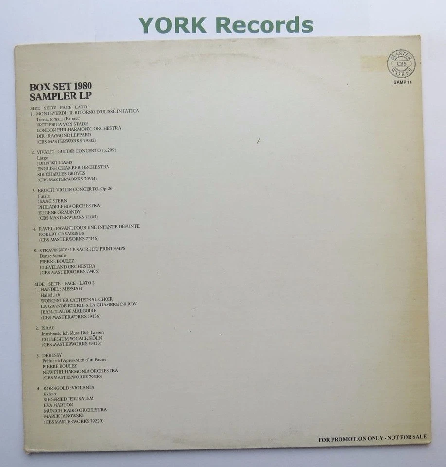 SAMP 14 - CBS BOX SET 1980 SAMPLER - Promotional LP - Excellent Con LP Record - Image 1 of 1