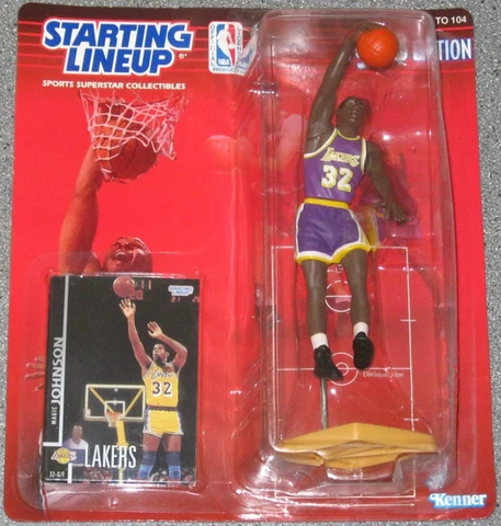 MAGIC JOHNSON~L.A. LAKERS~1998 SLU STARTING LINEUP NBA ACTION FIGURE &CARD (NIP) Cover