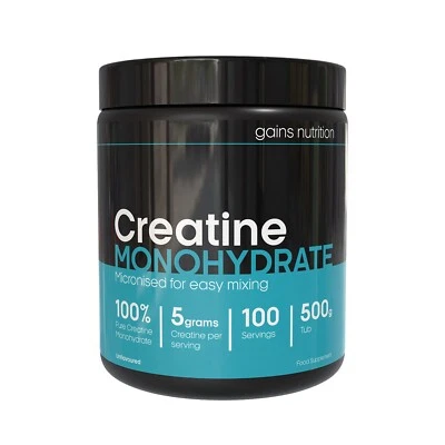 Creatine Monohydrate Powder 100 Servings 500g Tub Increase Muscle Mass 100% Pure - Image 1 of 4