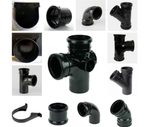 Push Fit Soil Pipe 110mm Fittings UPVC Bends Tee Elbow Drain External/Internal - Picture 1 of 16