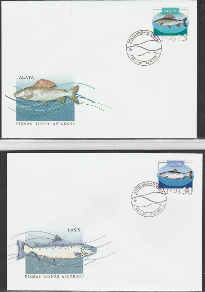LATVIA 2 FDC's 2003, FISH - Image 1 of 1