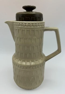 Vintage Ceramic Two Tone Victoria Coffee Pot 1.2 Litre - 25cm (H)  Cream & Brown - Image 1 of 4