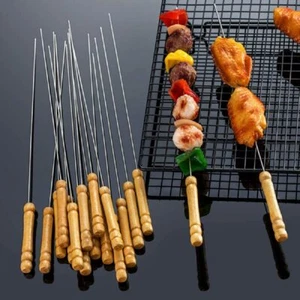 12-PCS Barbecue Skewers Hot Dog Forks Marshmallow Roasting Sticks Camping - Picture 1 of 7