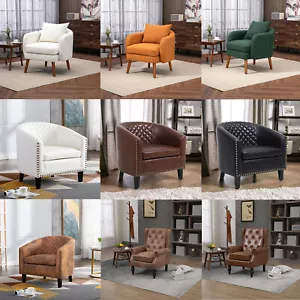 Accent Chair Barrel Chair Single Sofa Upholstered Armchair Living Room Sofa US - Picture 1 of 200