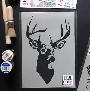 stag stencil deer stags head reusable Home Wall Decor Paint Ideal Stencils - Picture 1 of 10