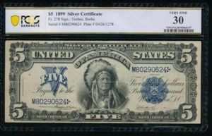 AC Fr 278 1899 $5 Silver Certificate PCGS 30 CHIEF NOTE - Picture 1 of 2