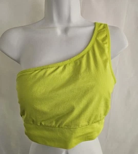 Victoria’s Secret Pink Sport One Shoulder Green Top Brassiere Size XL * NEW - Picture 1 of 11