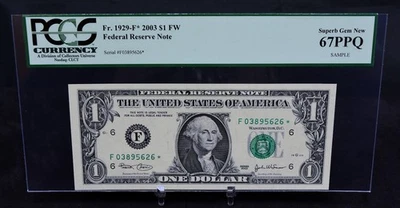 2003a Small Size $1 FRN GEM NEW 65 PPQ (B201) - Image 1 of 4