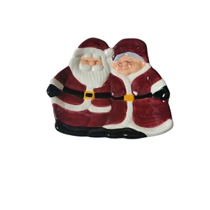 Publix Season Greetings Santa & Mrs. Claus Keramik Weihnachten Löffelablage - Bild 1 von 5