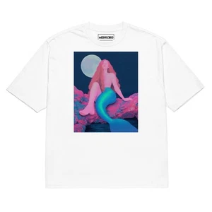 Artsy Funky T Shirt Unisex Vintage Graphic Design Urban Style Mermaid - Picture 1 of 4