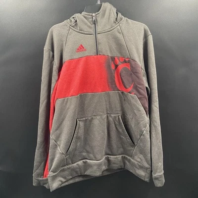 Cincinnati Bearcats Hoodie Mens M Gray Sweatshirt Long Pullover Adidas NCAA VTG - Image 1 of 4
