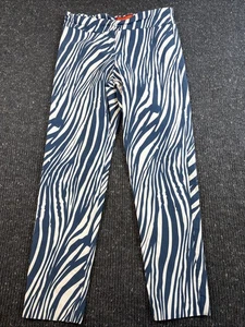Krazy Larry Damenhose 12 blau Zebra Pull-On Stretch Viskose hergestellt in den USA - Bild 1 von 7