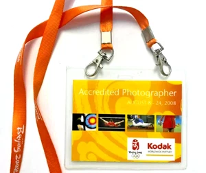 2008 Beijing Olympic Kodak August 8-24 Accredited Photographer Card - Picture 1 of 2