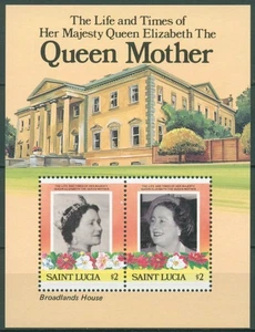Santa Lucía 1985 Reina Madre Isabel Bloque 40 MNH (C65910) - Imagen 1 de 1
