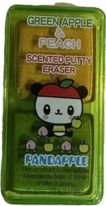 DE COLECCIÓN Y2K SANRIO PANDAPPLE GOMA DE BORRAR MASILLA PERFUMADA VERDE MANZANA MELOCOTÓN OSO COLECCIONABLE - Imagen 1 de 6