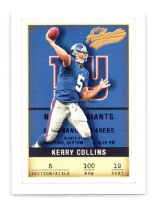 2002 Fleer Authentix Football #100 Kerry Collins New York Giants - Picture 1 of 2