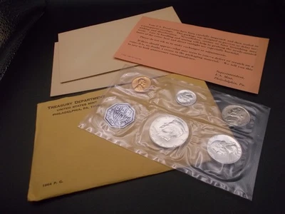 1964-P US Mint Silver Proof Set 5 Coins, Marks near JFK Head?, OGP, Opened Env. - Image 1 of 4