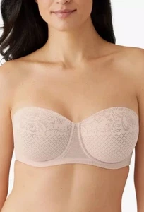 NWT WACOAL Underwire Bra 854310 Visual Effects Strapless Minimizer Sand Sz 38G - Picture 1 of 6