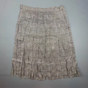 VTG Skirt Womens 32 Black Glen Plaid Silk Pleated Academia Old Money Preppy - Picture 1 of 4