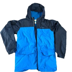 Columbia Rain Jacket boys 14/16 L Windbreaker Youth Large Blue Hooded Full Zip - Picture 1 of 5