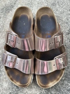 Damen Birkenstock Arizona Metallic Copper Leder Weichbettung Sandalen 6 N /37 - Bild 1 von 13