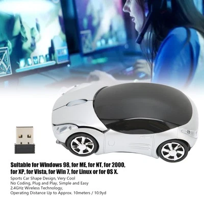 2.4Ghz Wireless Car Mouse Smart Connection 3D Sports Car Styling Gaming Mo BUU - Image 1 of 4