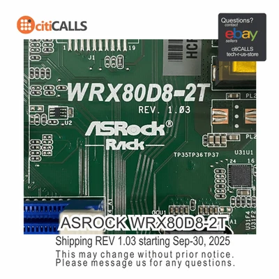 ASRock WRX80D8-2T Motherboard AMD WRX80 Socket SP3 LGA4094 Maximum 128GB DDR4 - Image 1 of 4
