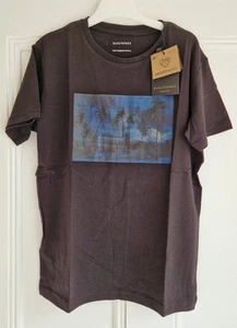 Mayoral Black T-Shirt With Blue Holographic Print On Front. Size- Age 12 152cm - Picture 1 of 4