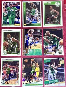 former Boston Celtics NBA auto autograph basketball card LOT Robert Parish +more - Picture 1 of 3