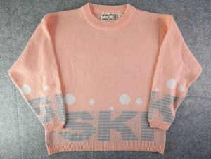 Suéter Vintage Cherry Stix Mujer Medio Rosa Esquí Años 80 Pullover Acrílico Corea - Imagen 1 de 7
