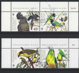 AUSTRALIA 1998 ESPECIES EN PELIGRO DE EXTINCIÓN AVES PARES MARGINALES BUEN USADO - Imagen 1 de 1