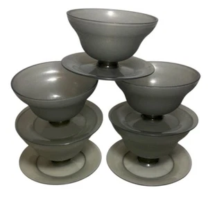 Vintage Tupperware  Parfait Dessert Sundae Cups Smoke Gray #754 NO LIDS Set Of 5 - Picture 1 of 9