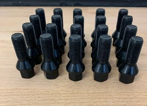 10 X M14 X 1,5 SCHWARZ KONISCHE 50 MM ALUFELGENSCHRAUBEN PASSEND FÜR AUDI A4 B5 B6 B7 B8 B9 - Bild 1 von 1