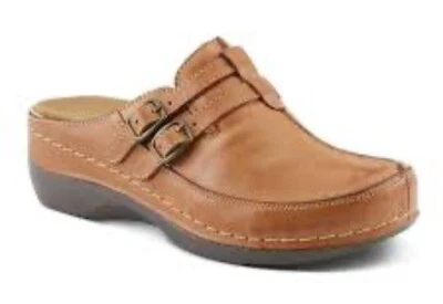 Spring Step Happy Brown Leather Clogs 💚 - Image 1 of 4