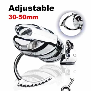 Adjustable Stainless Steel Chastity Device Cage Chastity Lock Belt Male Bondage - Picture 1 of 7