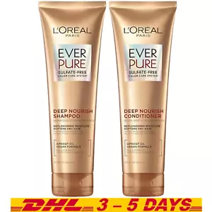 L'Oreal Paris Sulfate Free Shampoo and Conditioner for Dry Hair, Triple Action - Picture 1 of 11