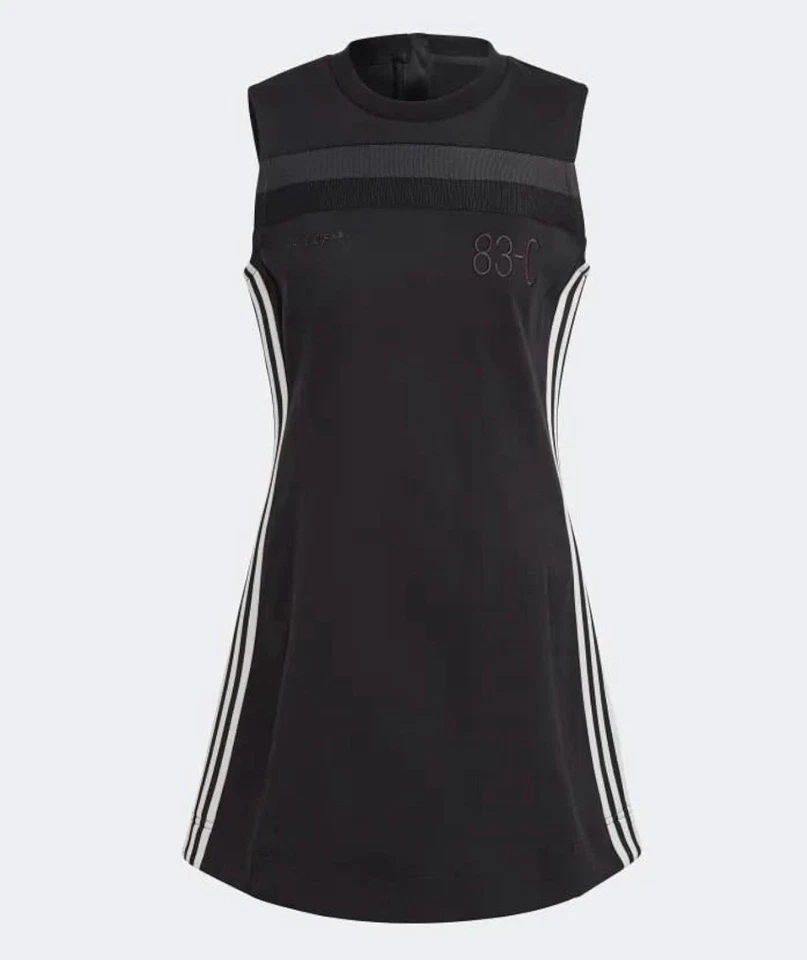 Womens Adidas Blue Version 83-C Black Mini Dress A-line HR3419 Size 18