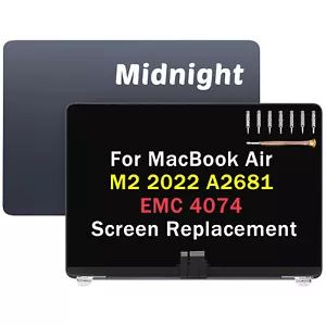 NEW LCD Screen Display Assembly Midnight for MacBook Air 13.6" M2 A2681 2022 OEM - Picture 1 of 5