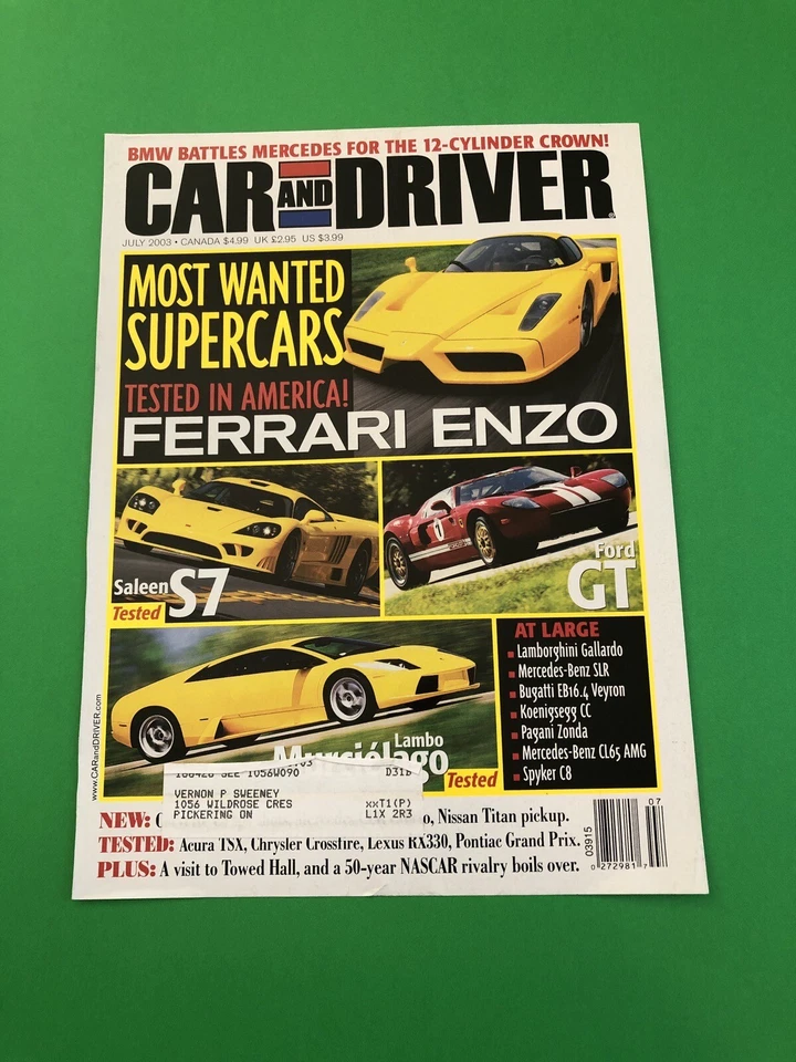 2003 FERRARI ENZO ORIGINAL VINTAGE PRINT AD MAGAZINE COVER - Image 1 of 1